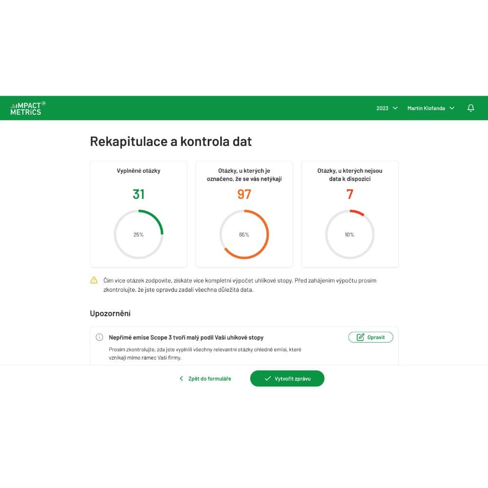 Kalkulačka CO2 stopy 6
